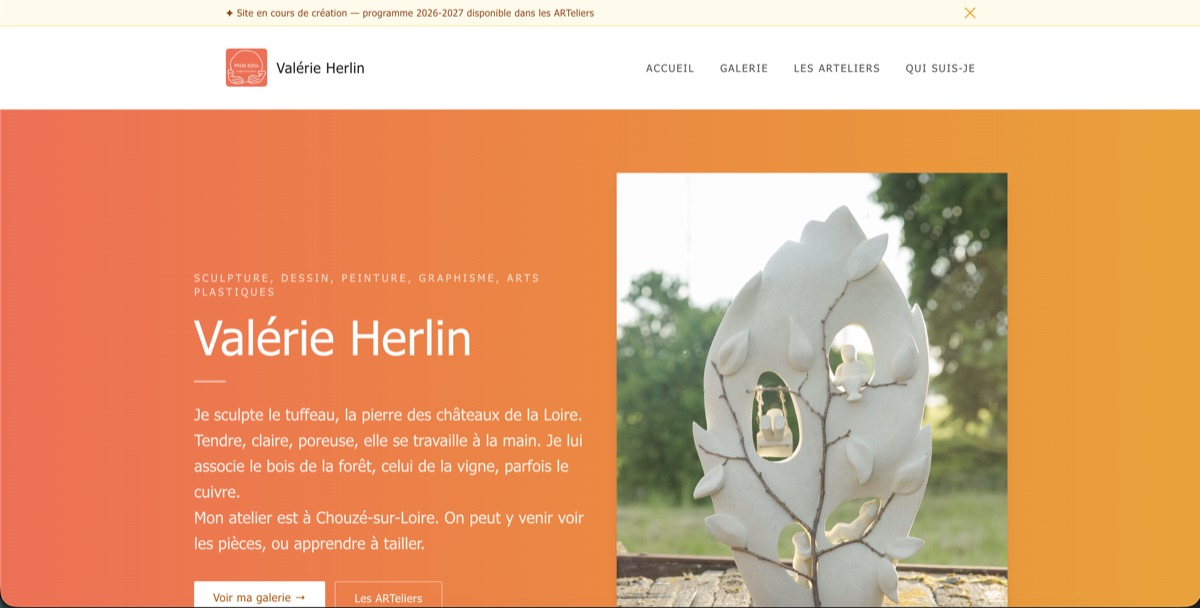 Aperçu du site de Valérie Herlin